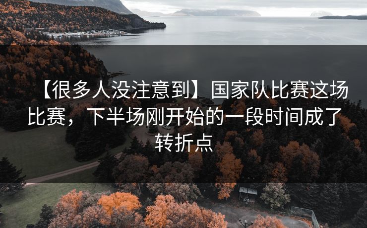 【很多人没注意到】国家队比赛这场比赛，下半场刚开始的一段时间成了转折点